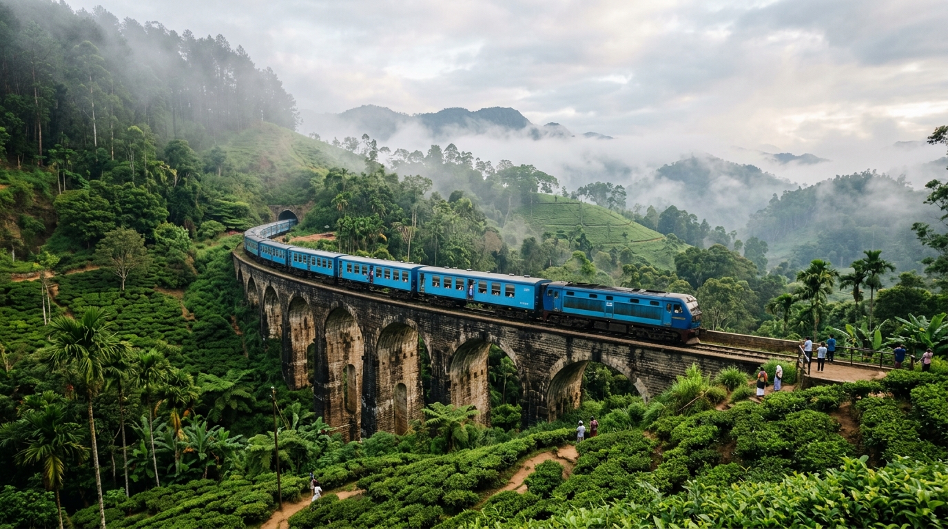 Ella Nine Arch Bridge & Blue Train